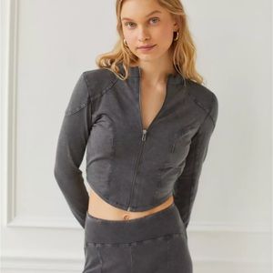 Out From Under Amari Fitted Zip-up Top